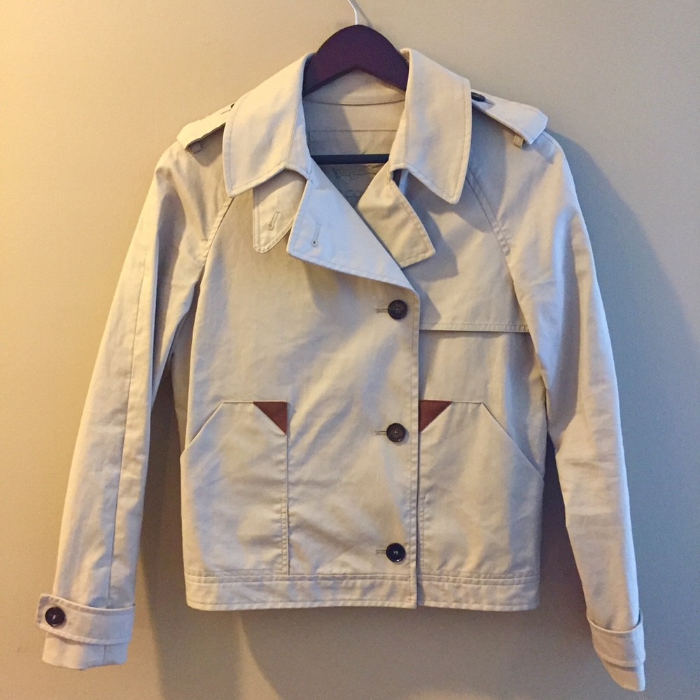 NEW Lacoste Cropped Mack Trench Jacket